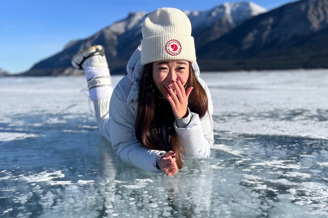 Abraham Ice Bubble/Sunwapta Falls,Snowshoeing,Icefield, Bow&Peyto - Banff’s Beloved Viewpoints: Cascade, Vermilion Lakes, and Castle Mountain