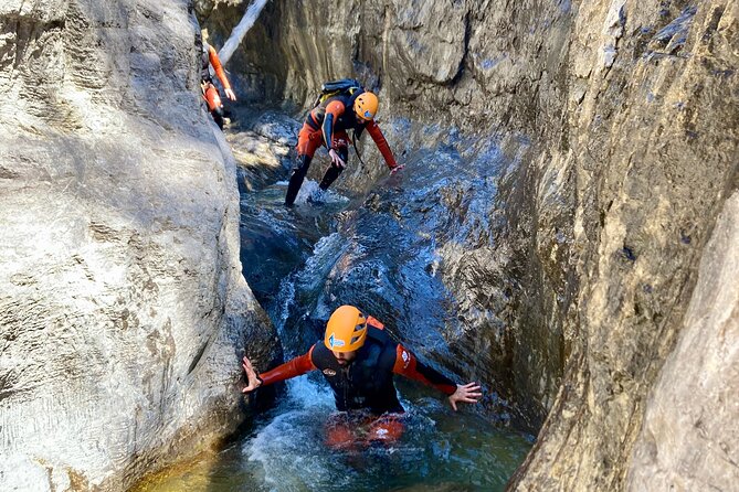 Banff Canyoning - Ghost Canyon (Intermediate Level) - What the canyon sections feel like: rappels, scrambles, slides, and pool jumps