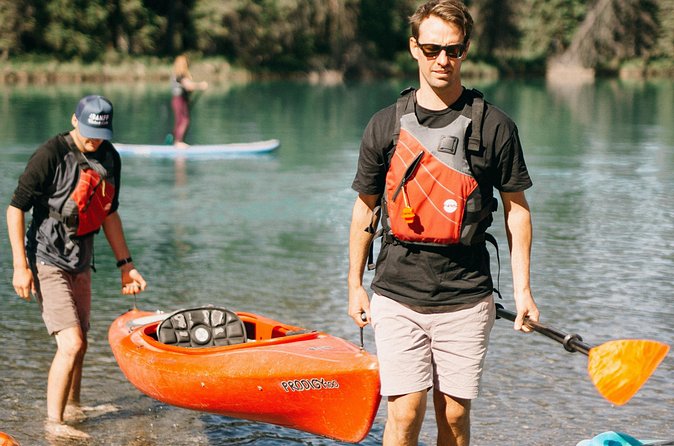 Banff National Park- Double Kayak Experience - The beaver dam moment: where the guide earns their keep