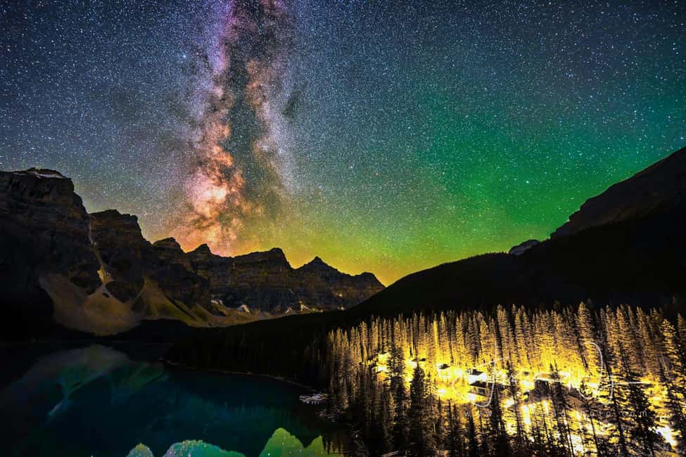 Banff OR Moraine Lake: Night Tour with possible Stargazing - The secret dark spot setup: chairs, blankets, headlamps, and hot drinks