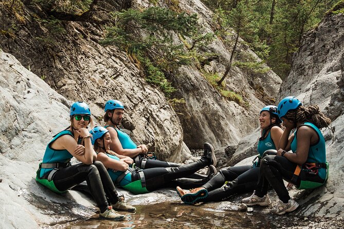 Half Day Heart Creek Canyon - Near Banff & Canmore- For Beginners - Getting set up: safety briefing and the trail-head rappel workshop