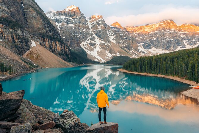 Moraine Lake Sunrise & Lake Louise Golden Hour Experience - Moraine Lake at sunrise: hot drinks, blankets, and the Ten Peaks magic